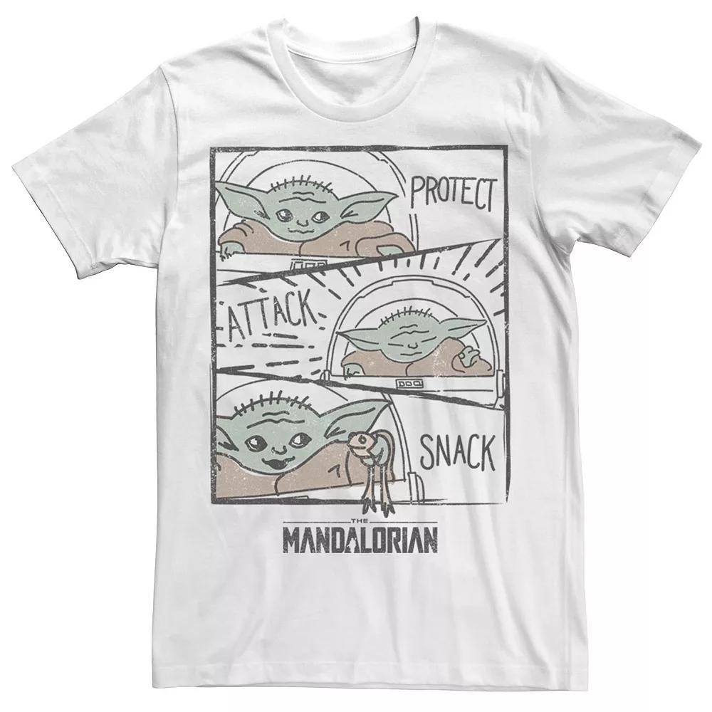 Men's Star Wars The Mandalorian The Child Aka Baby Yoda Protect Attack Snack Tee,  Product Image