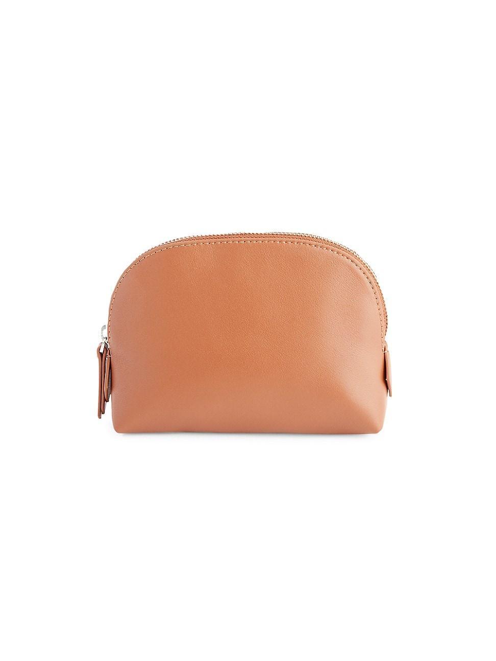 Womens Compact Leather Cosmetic Bag Product Image