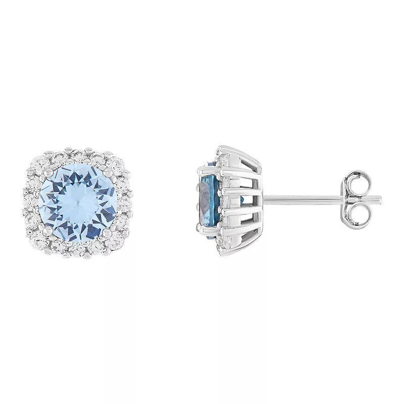 Celebration Gems 14k White Gold Gemstone & Diamond Accent Stud Earrings, Women's, Tanzanite Product Image