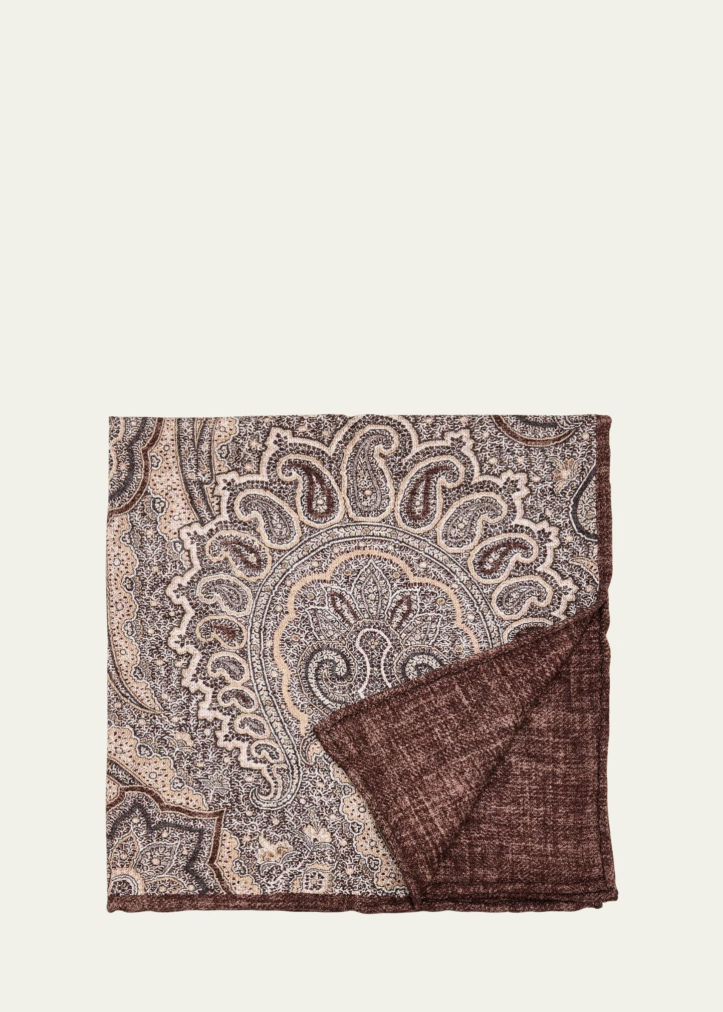 Men's Silk Paisley-Print Pocket Square Product Image