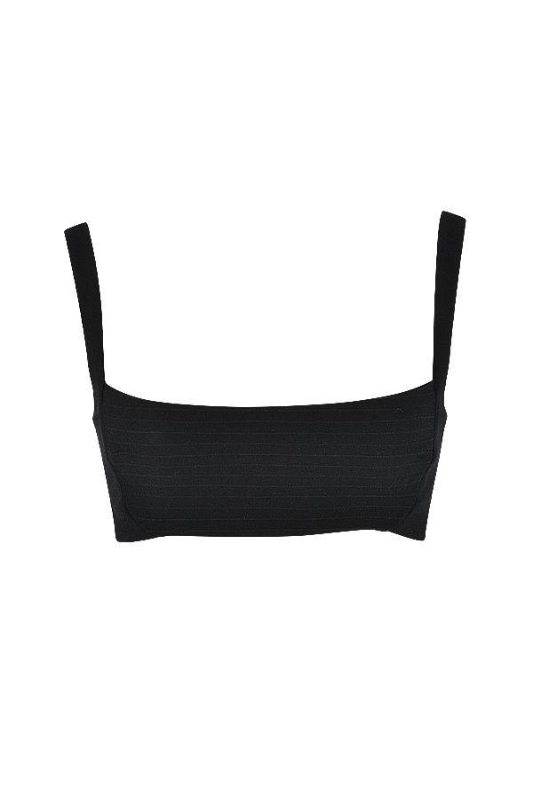 Luciana  black pleated bandeau top Product Image