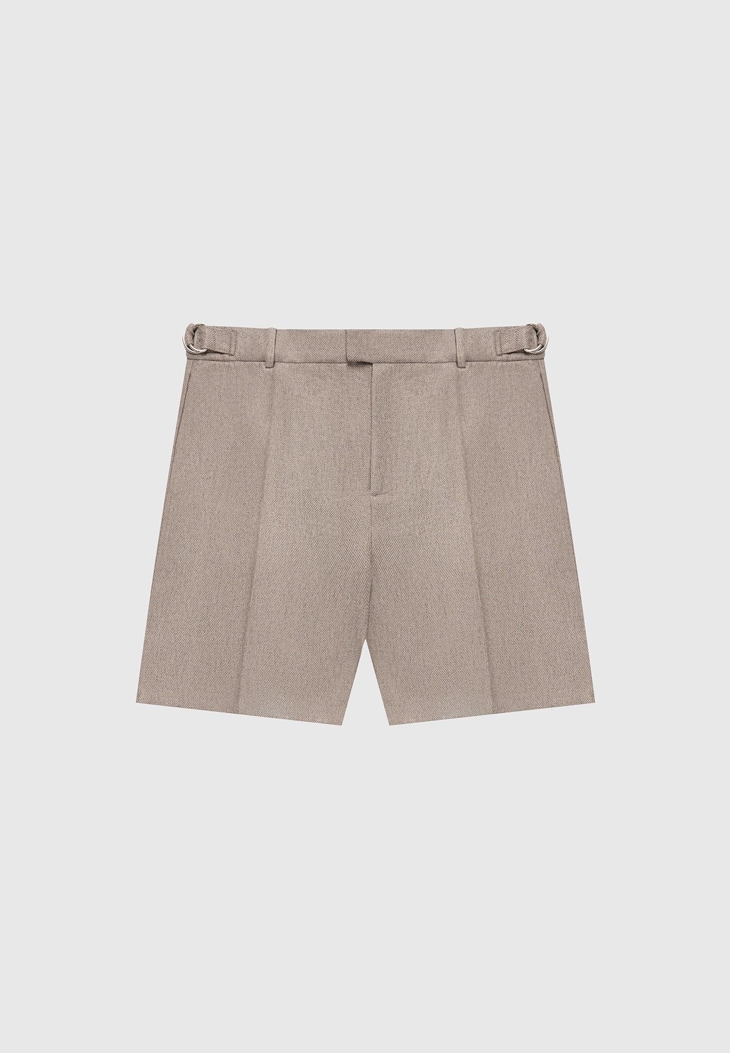 Textured Tailored Shorts - Taupe Male Product Image