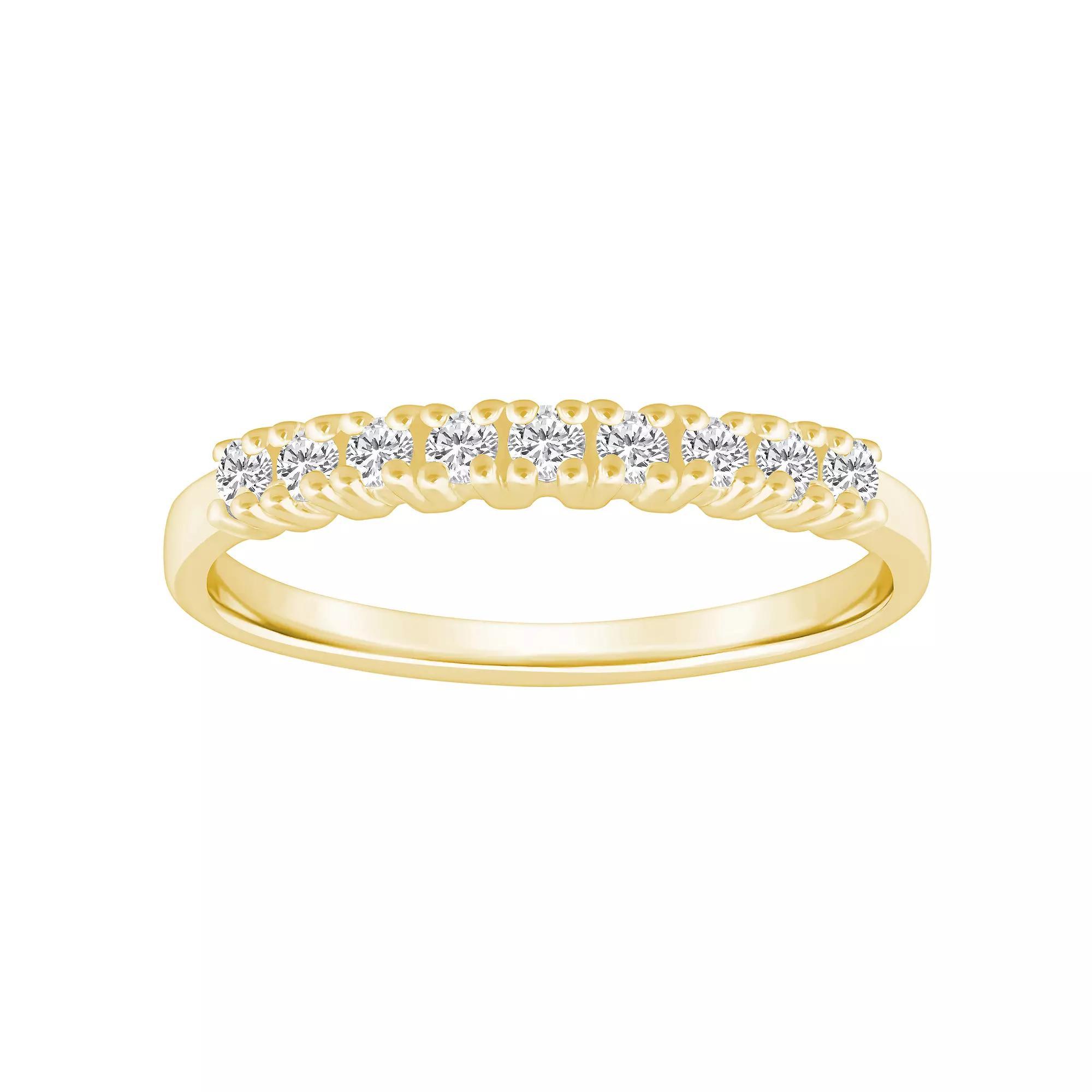 Alyson Layne 14k Gold 1/4 Carat T.W. Diamond 9-Stone Wedding Ring, Women's, Size: 9.50, Yellow Product Image