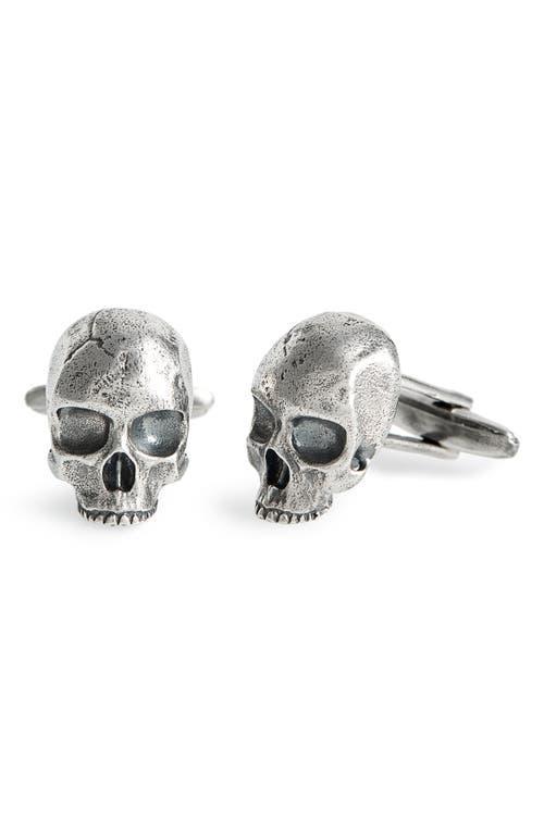 Mens Silver Skull Cufflinks Product Image