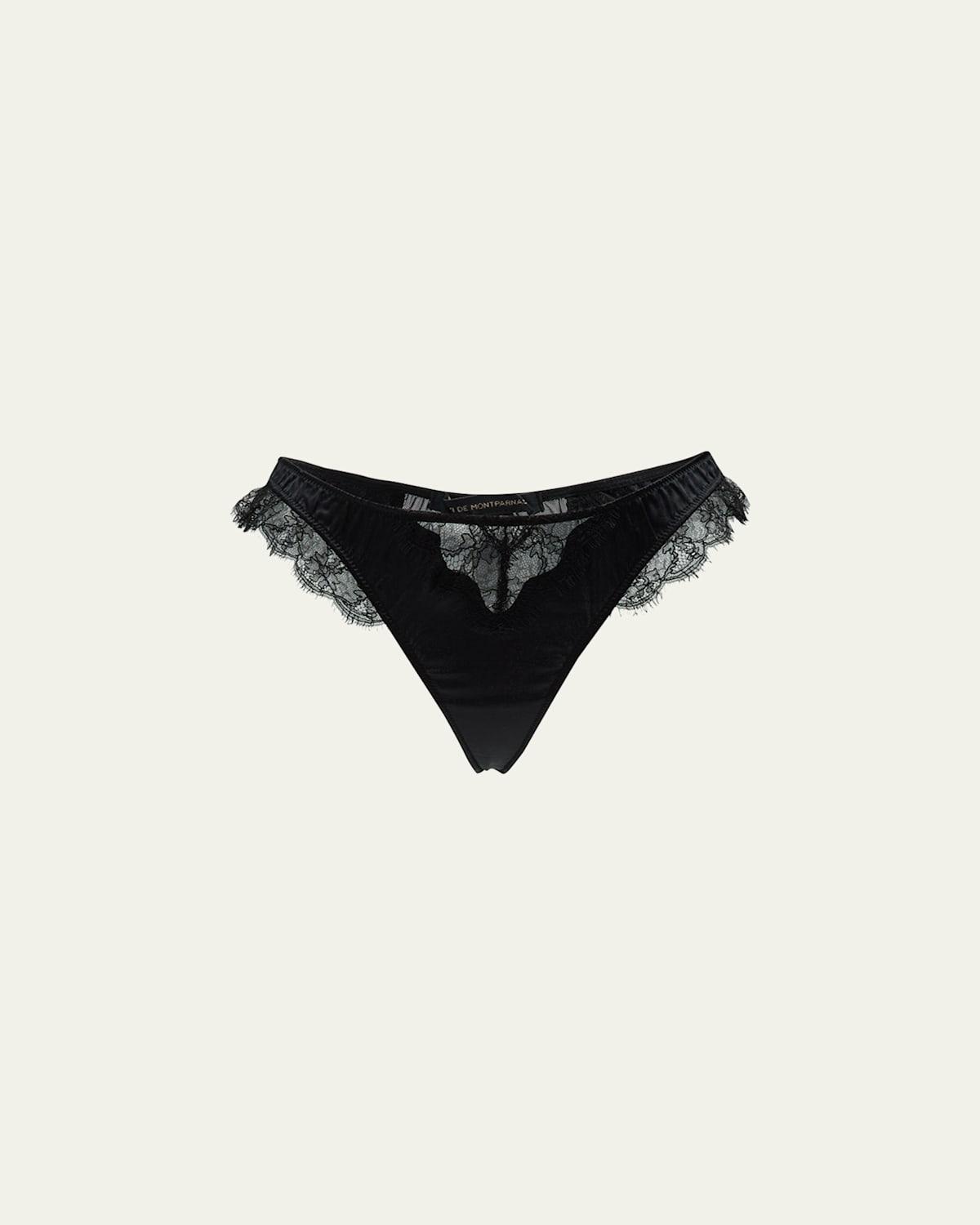 Womens Lace Inset Thong Product Image