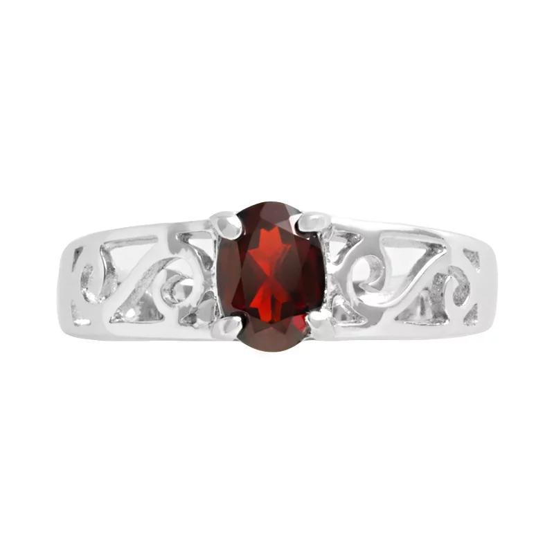 Traditions Jewelry Company Sterling Silver Garnet Ring, Womens Multicolor Product Image