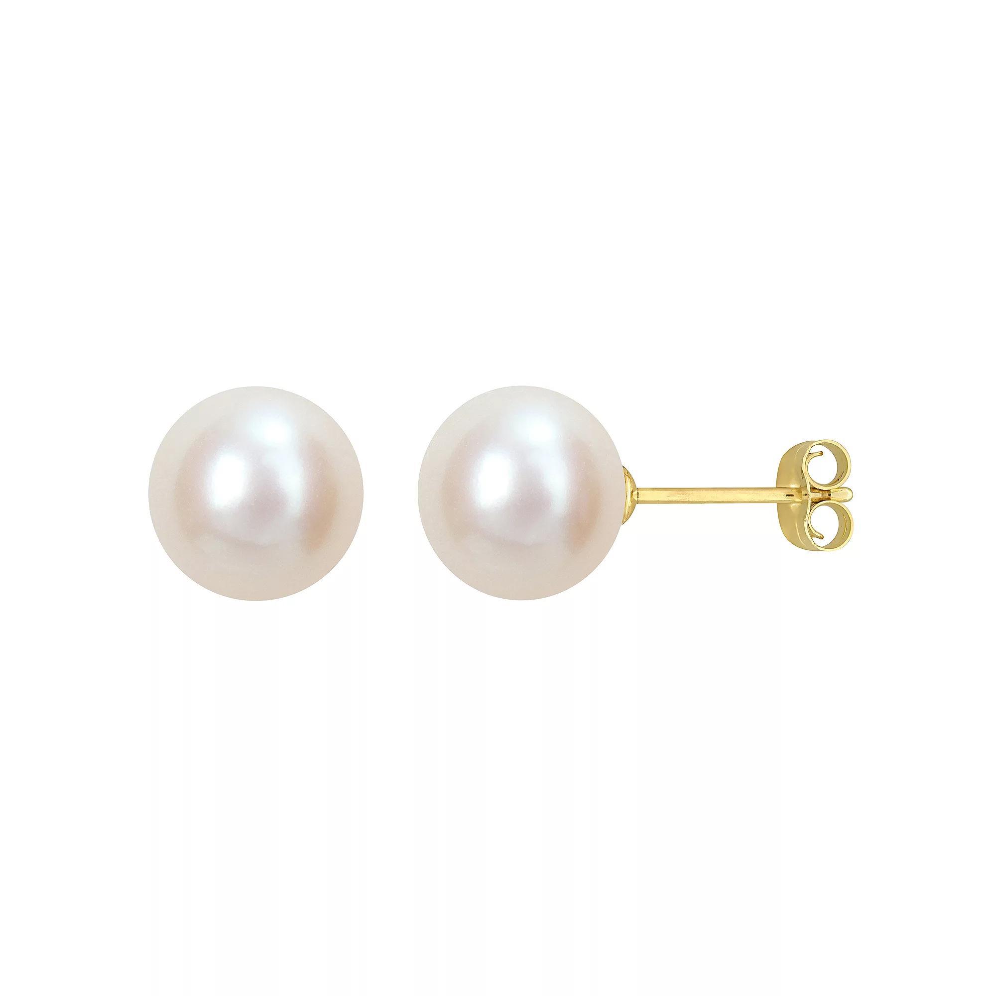 Stella Grace 10k Gold Freshwater Cultured Pearl Stud Earrings, Women's Product Image