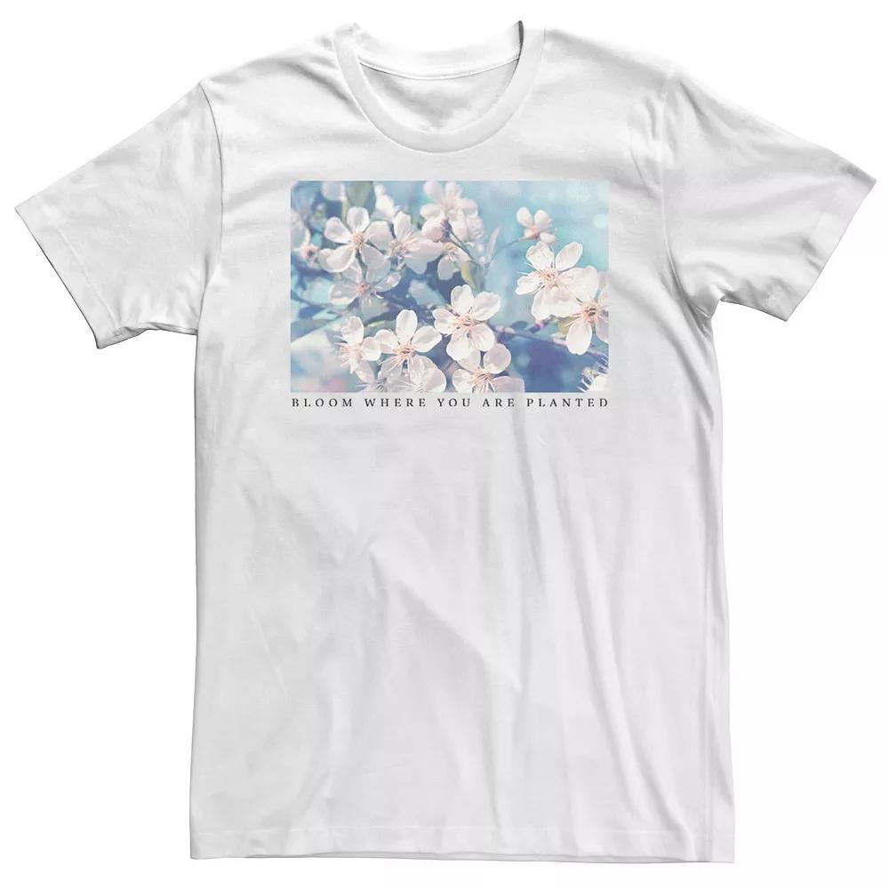 Big & Tall Trendy "Bloom Where You Are Planted" Floral Tee, Men's,  Product Image