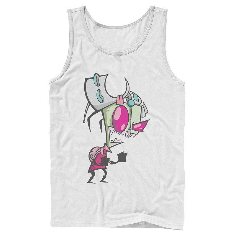 Mens Nickelodeon Invader Zim Menacing Laugh Tired Gir Portrait Graphic Graphic Tank Top Athletic Grey Product Image