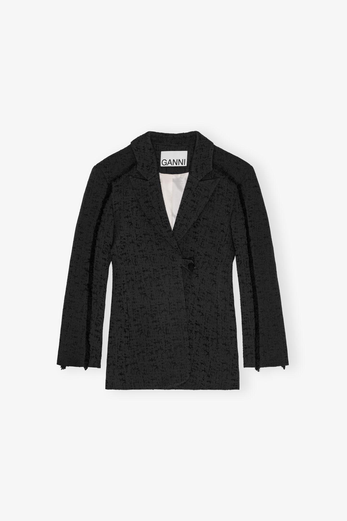 Black Tweed Suiting Blazer Product Image