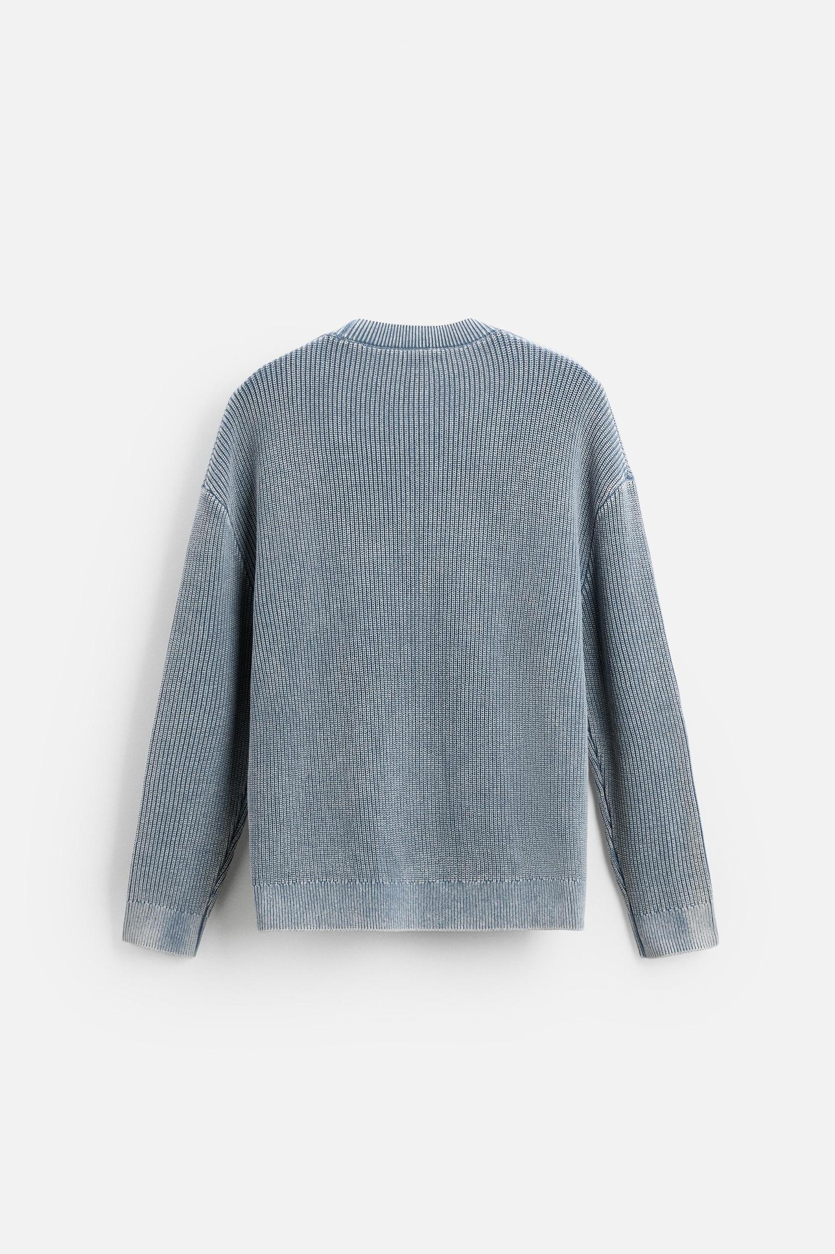 EMBROIDERED TEXT WASHED SWEATER Product Image