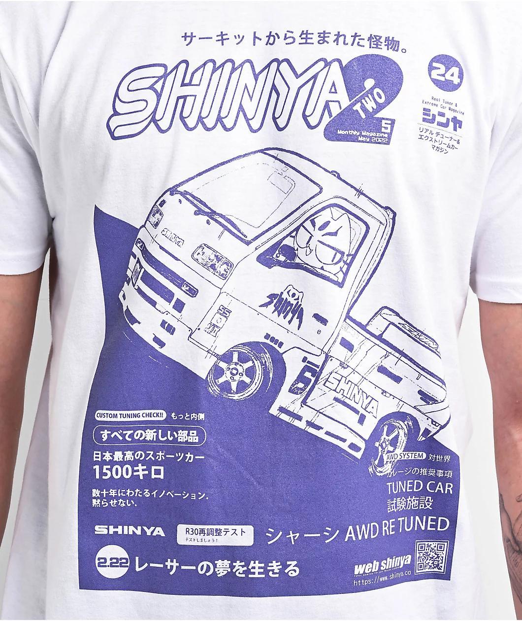 Shinya KEI Mag Inverse White T-Shirt Product Image