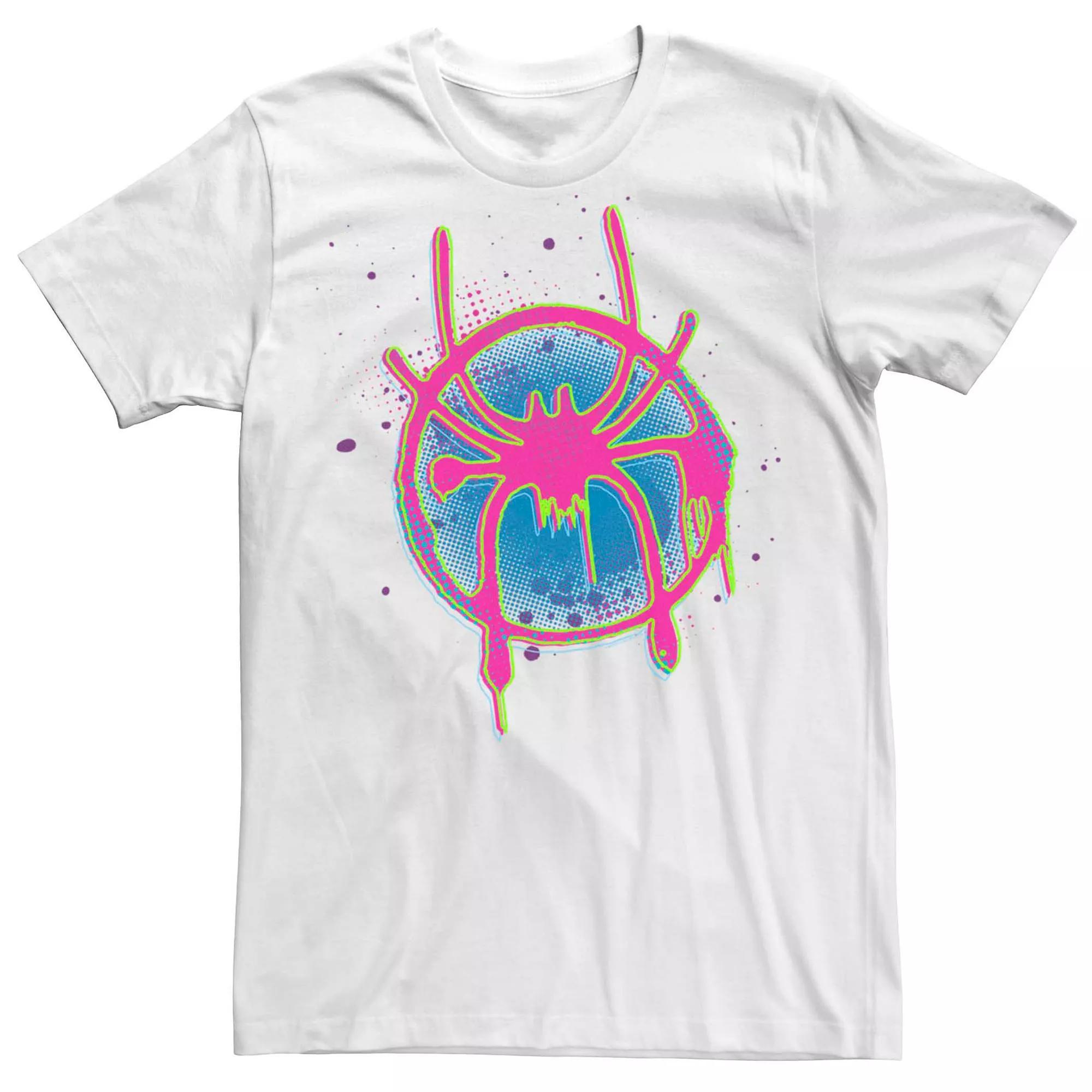 Men's Marvel Spider-Man Neon Spider Spray Paint Logo Tee,  Product Image
