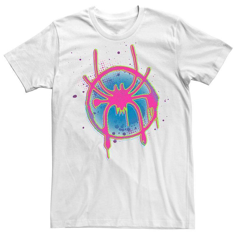 Mens Marvel Spider-Man Neon Spider Spray Paint Logo Tee Product Image