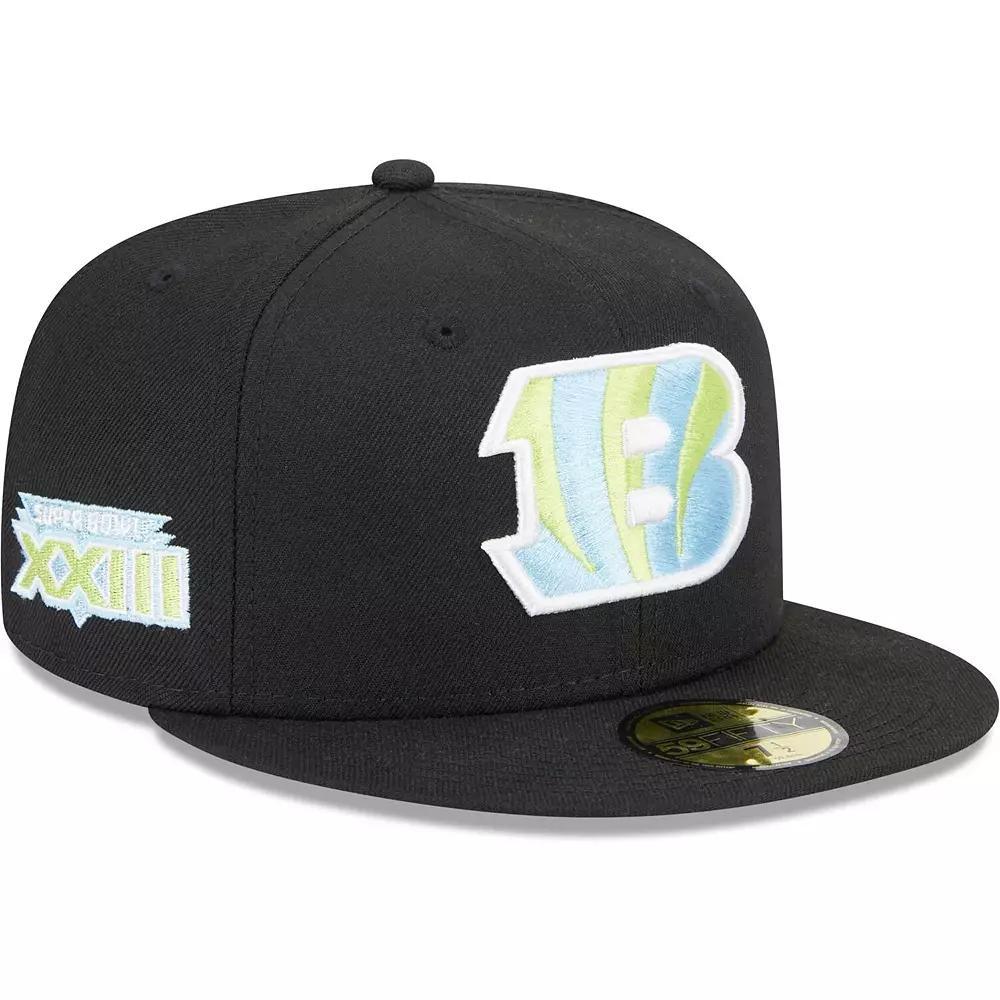 Men's New Era Black Cincinnati Bengals Multi 59FIFTY Fitted Hat, Size: 7 5/8 Product Image