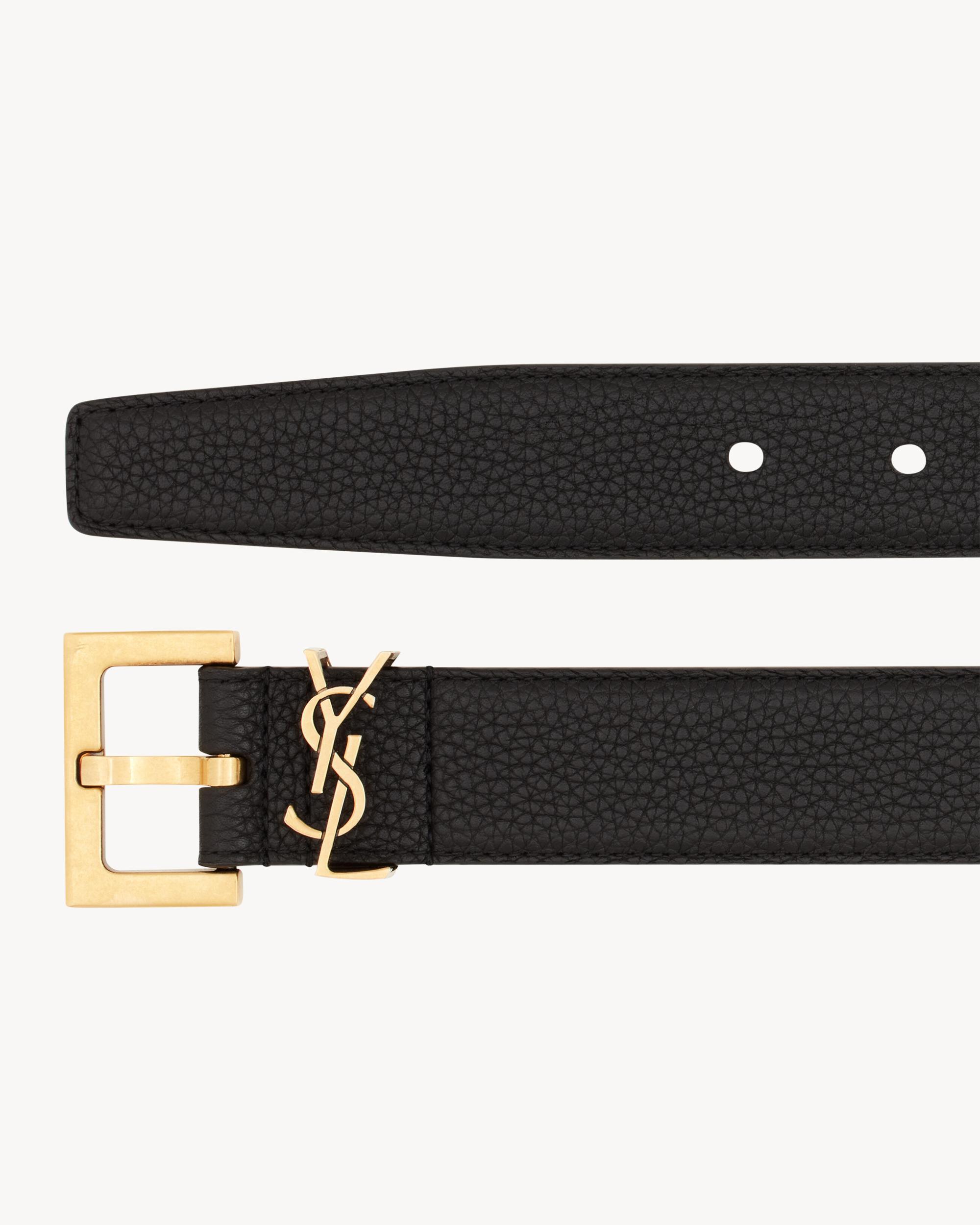CASSANDRE BELT WITH SQUARE BUCKLE IN GRAINED LEATHER Product Image