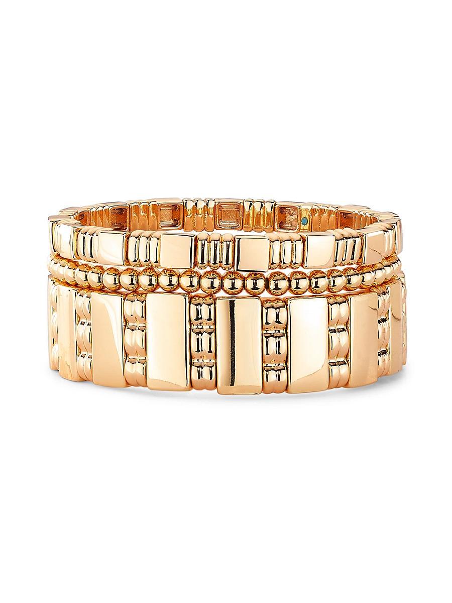 Womens Golden Rule Set Of 3 Goldtone Stretch Bracelets Product Image