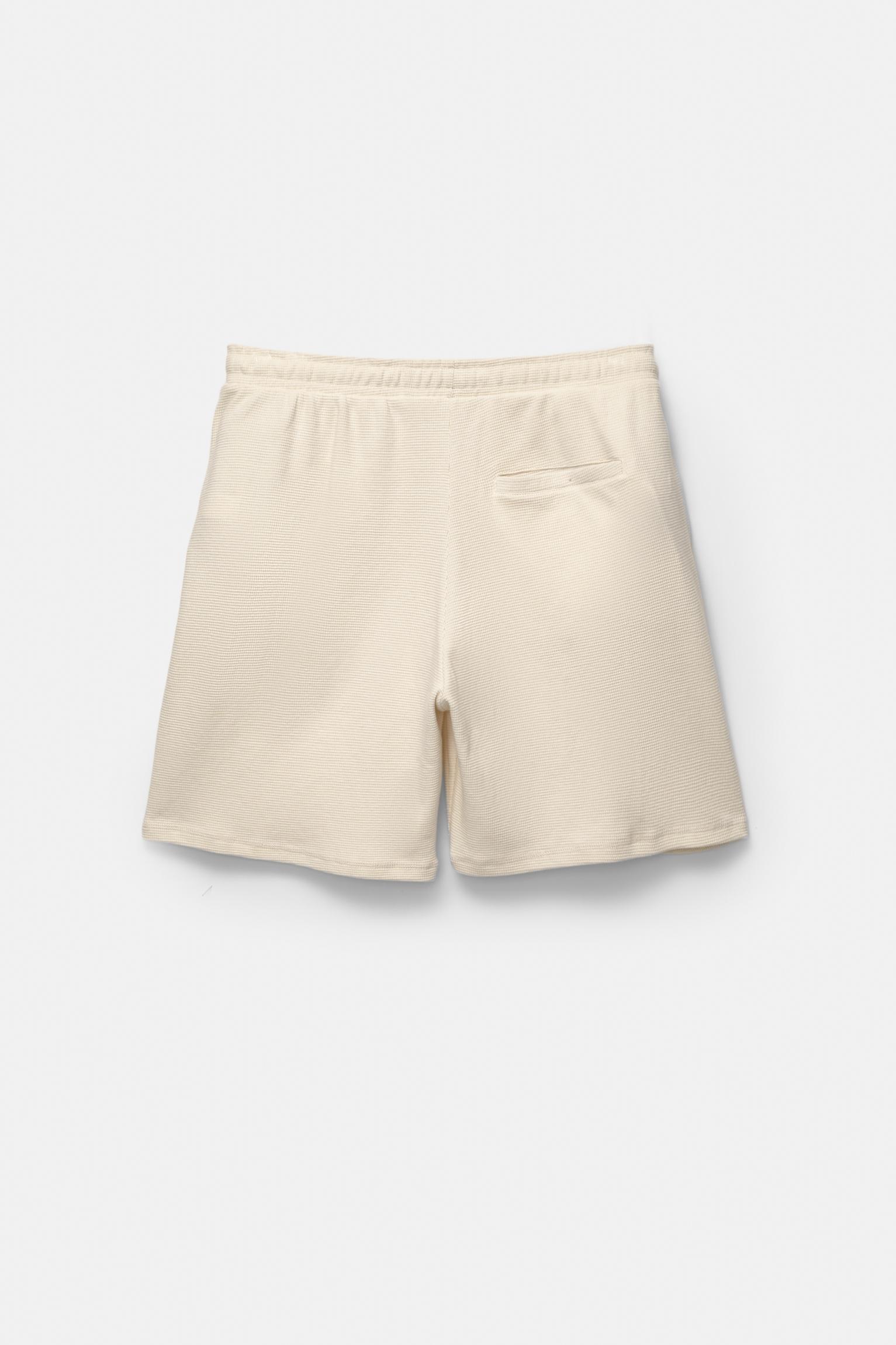 Jogger Bermuda shorts in waffle-knit fabric Product Image
