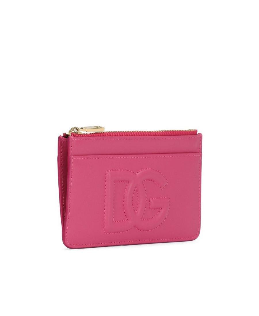 DOLCE & GABBANA Embossed-logo Zip Purse In Red Product Image