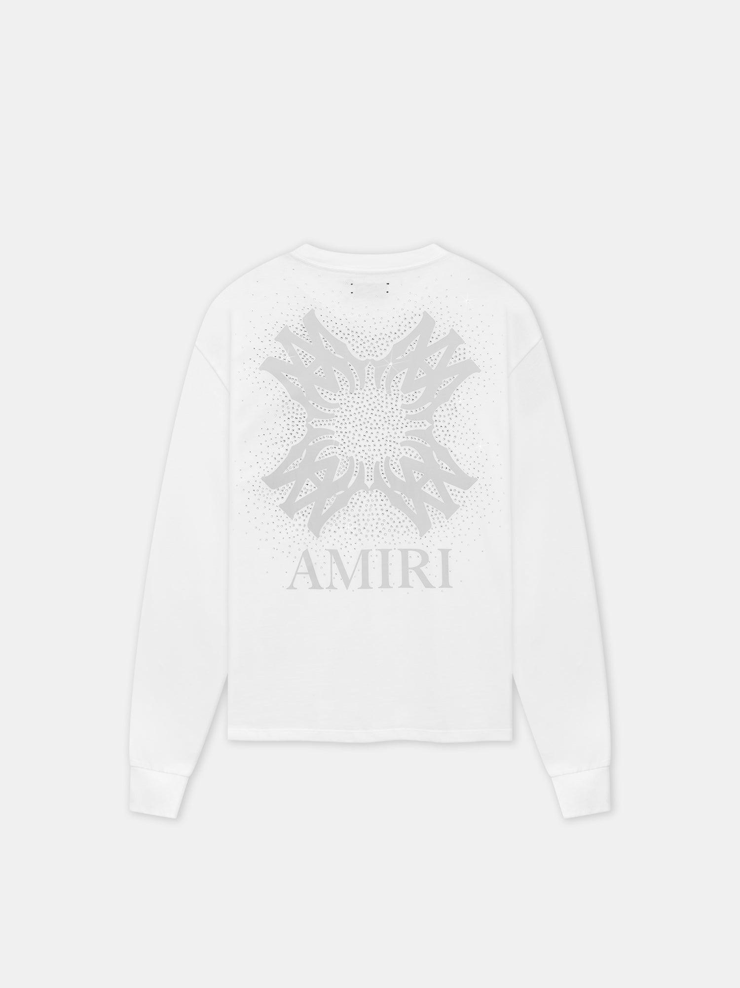 MA QUAD CRYSTAL LONG SLEEVE TEE - White Product Image