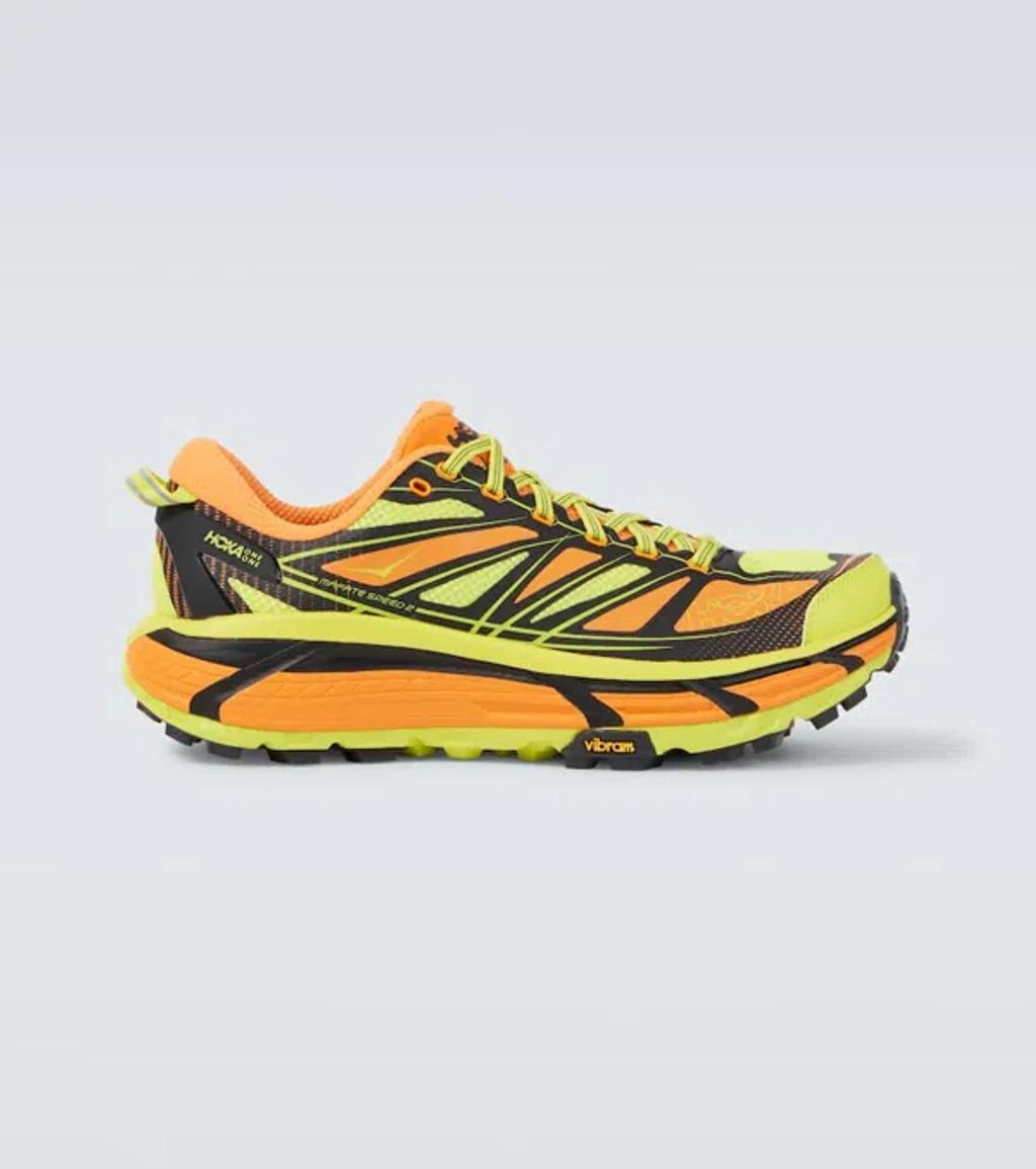 HOKA Mafate Speed 2 Rubber And Mesh Running Sneakers In Arancio/giallo Product Image