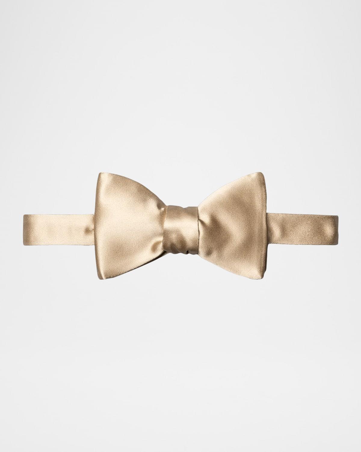 Black Silk Satin Ready-Tied Bow Tie Product Image