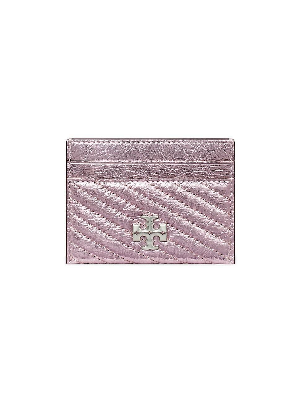 Womens Kira Quilted Metallic Leather Card Case Product Image