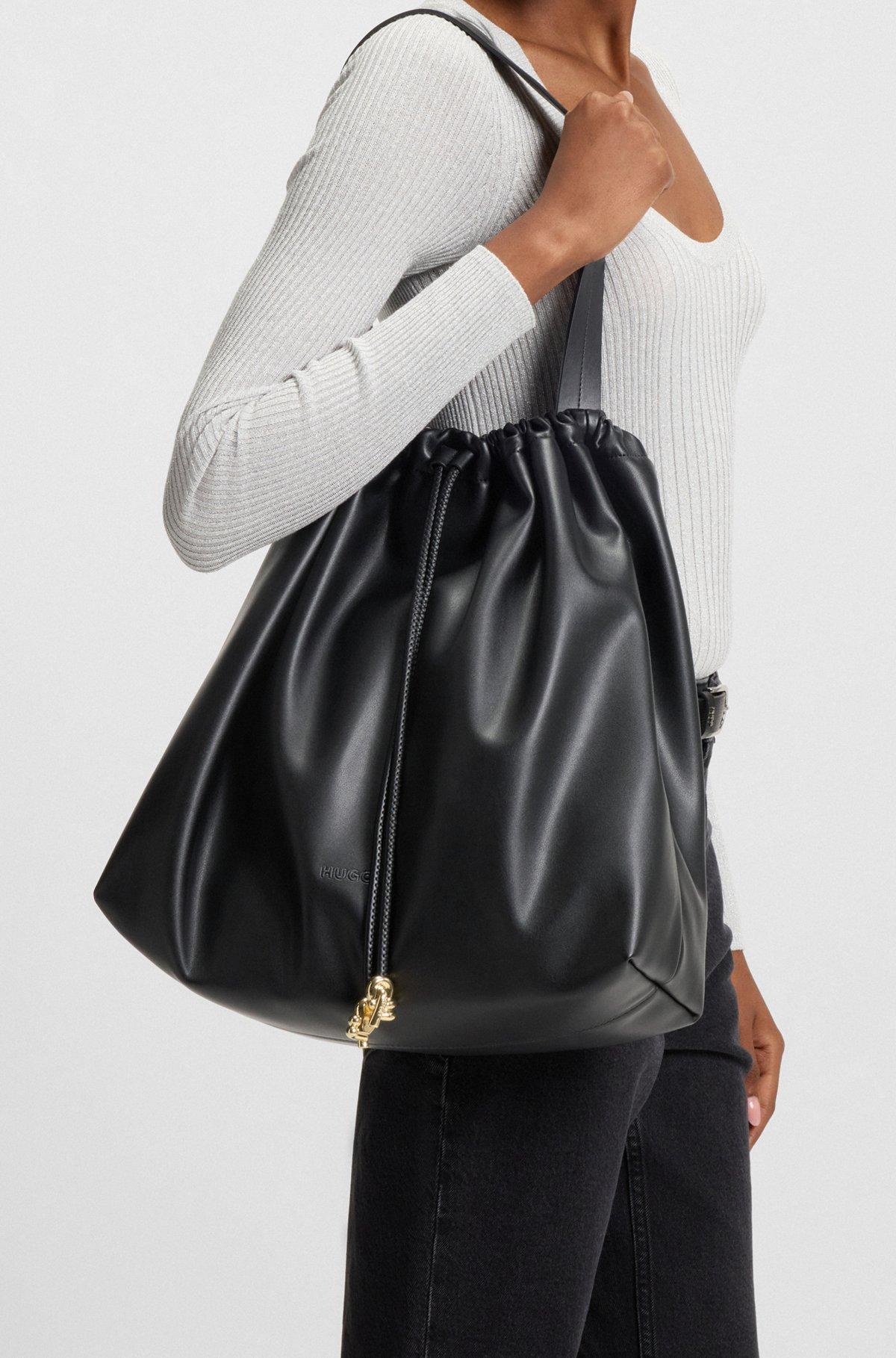 Drawstring shoulder bag with gold-tone hardware Product Image