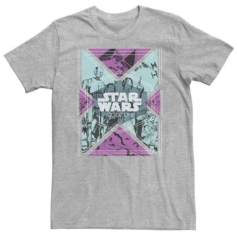 Big & Tall Star Wars Rouge One Group Shot Pastel Flag Poster Tee, Men's, Size: 2XLT, Athletic Grey Product Image