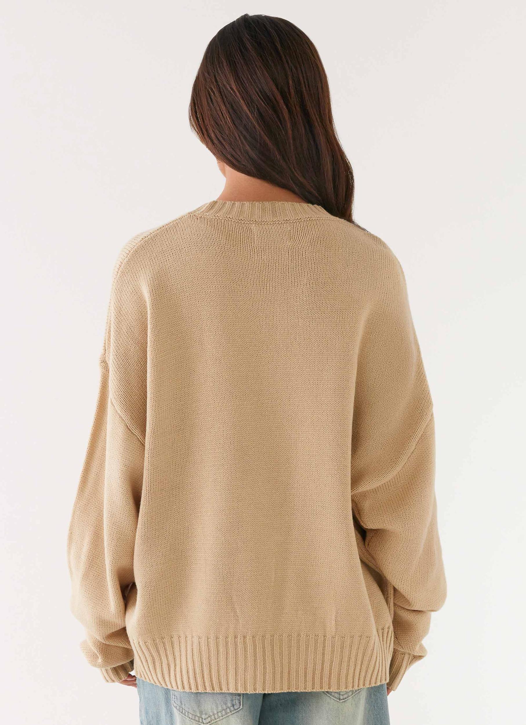 Emma Oversized Sweater - Beige Product Image