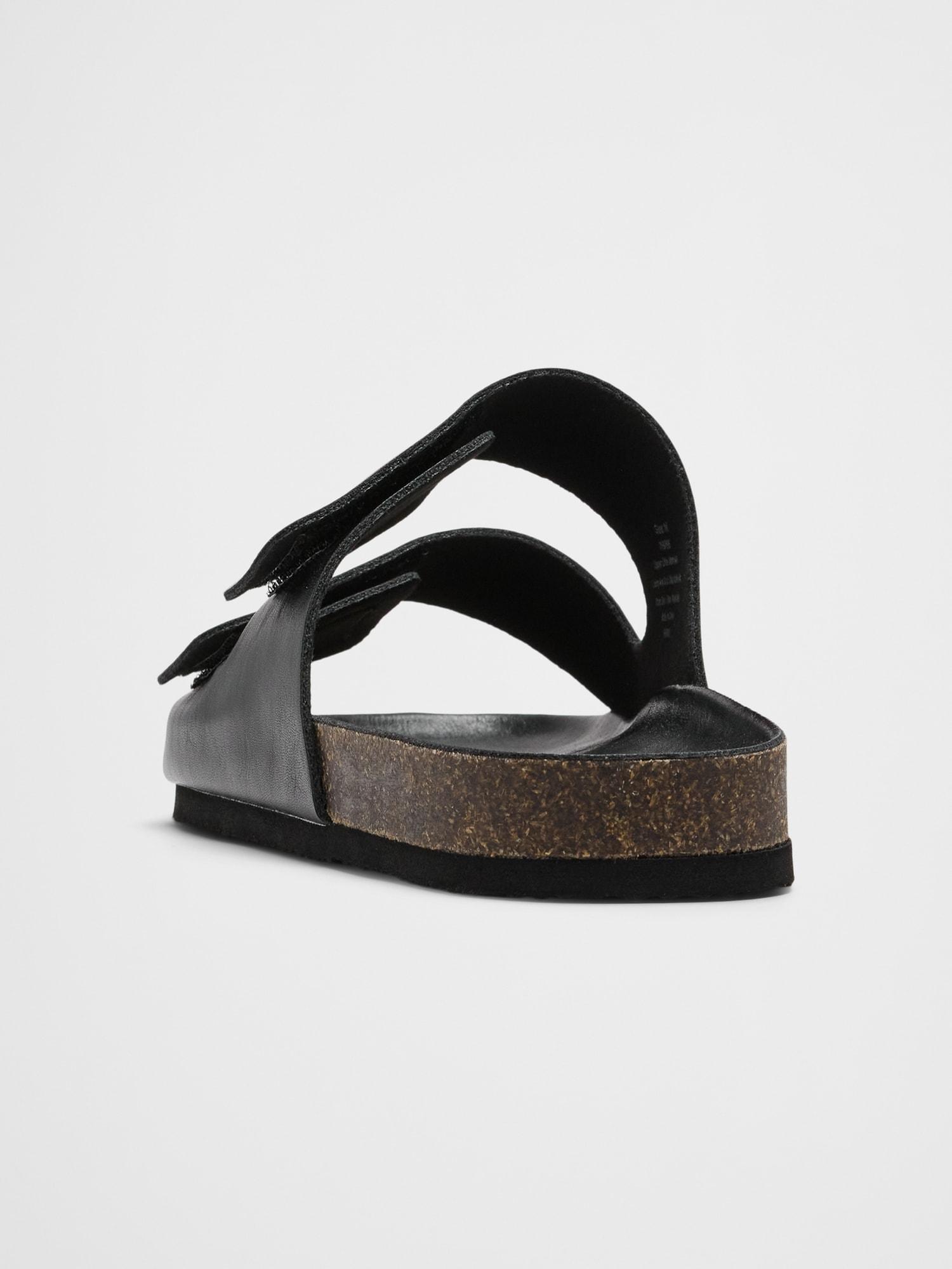 Vegan Leather Double Strap Sandal Product Image