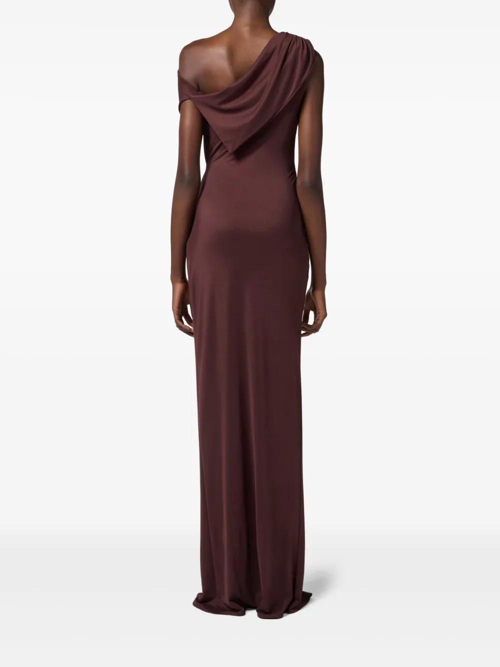one-shoulder draped gown Product Image
