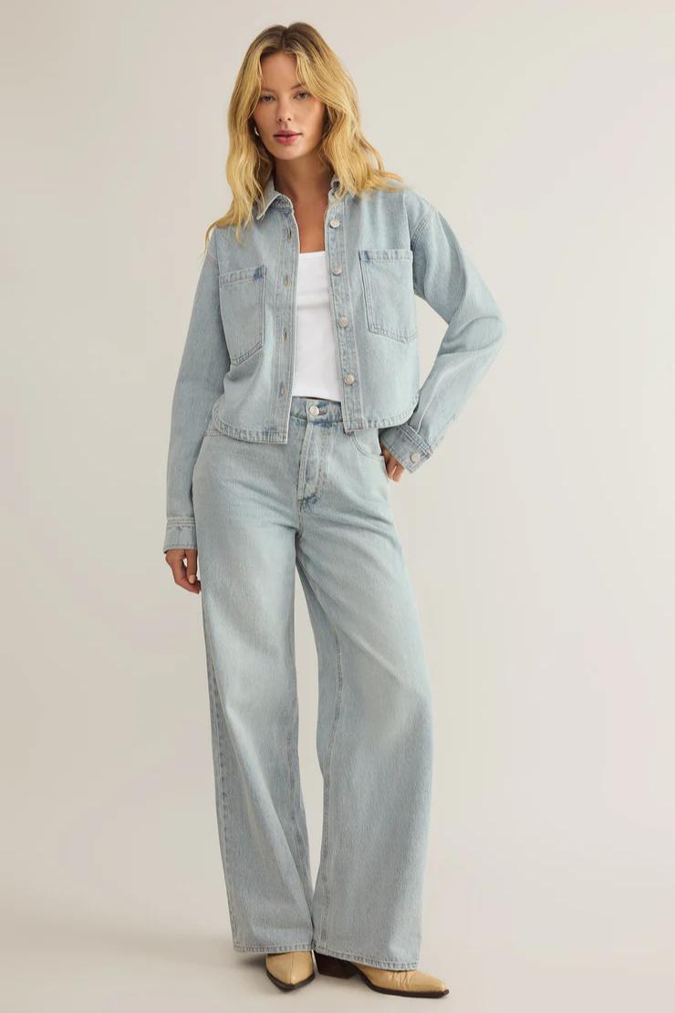 All Day Cropped Denim Jacket Product Image