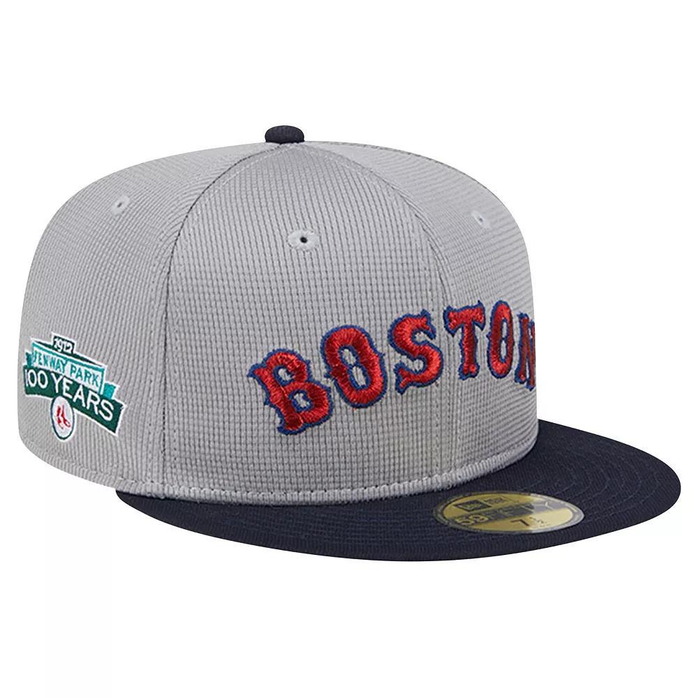 Men's New Era Gray Boston Red Sox Pivot Mesh 59FIFTY Fitted Hat,  Product Image