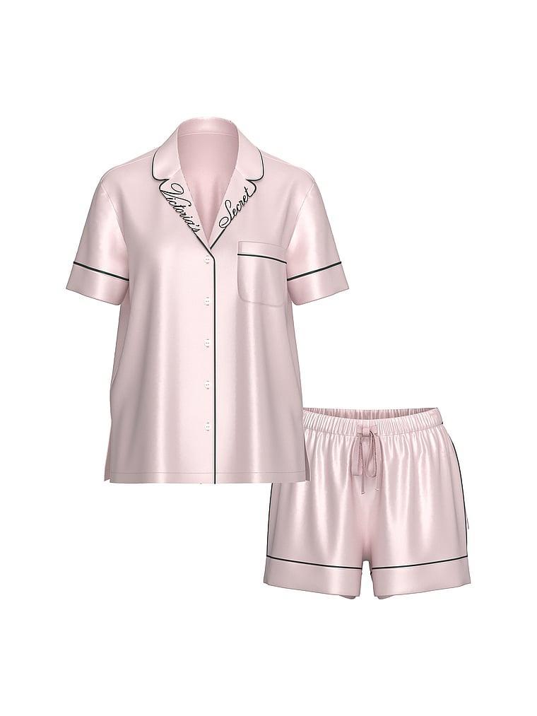 Glazed Satin Short Pajama Set Product Image