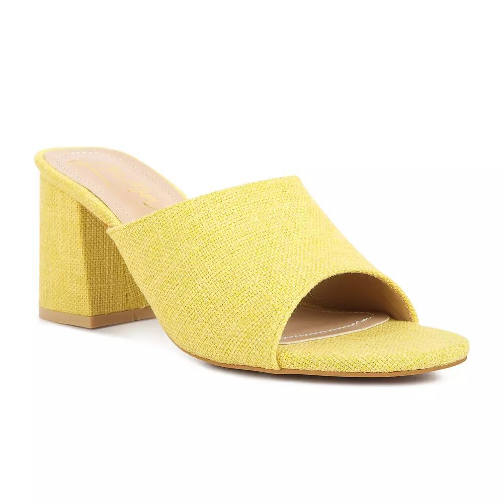 London Rag Block Heel Women's Slip On Sandals, Size: 6, Yellow Product Image