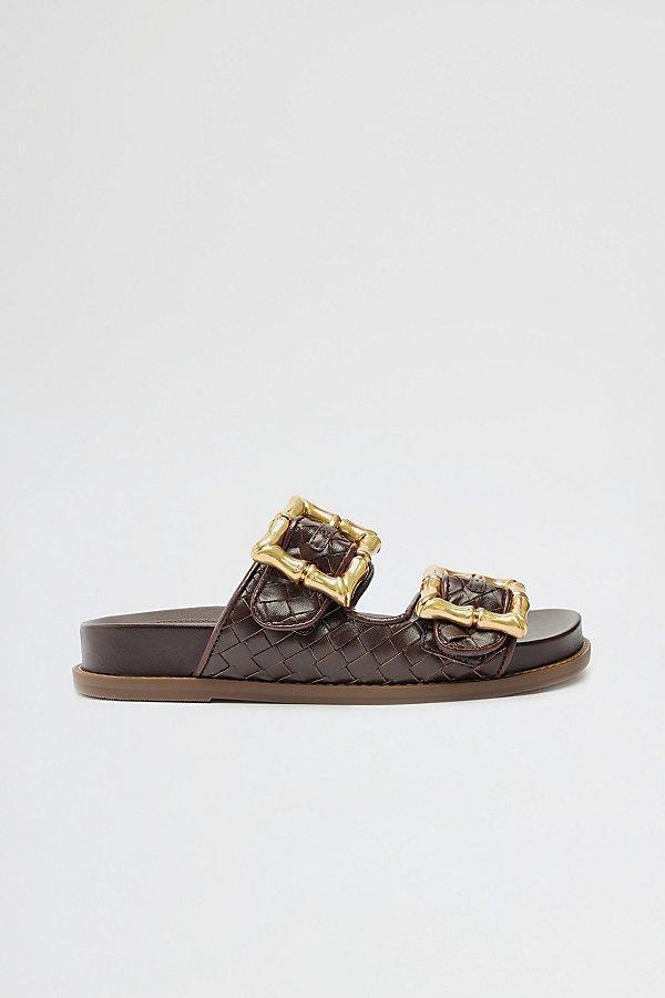 Schutz Enola Woven Leather Buckle Slide Womens at Urban Outfitters Product Image