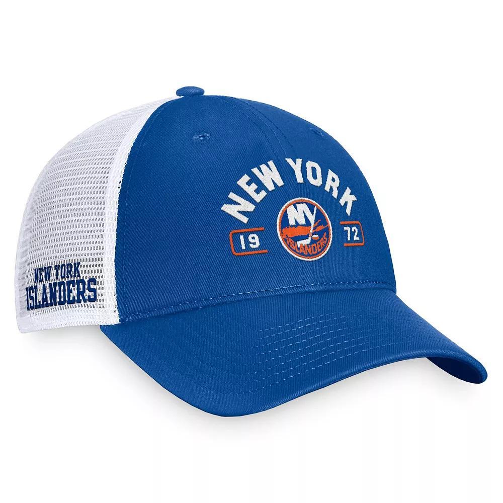 Men's Fanatics Royal/White New York Islanders Free Kick Trucker Adjustable Hat, Isl Blue Product Image