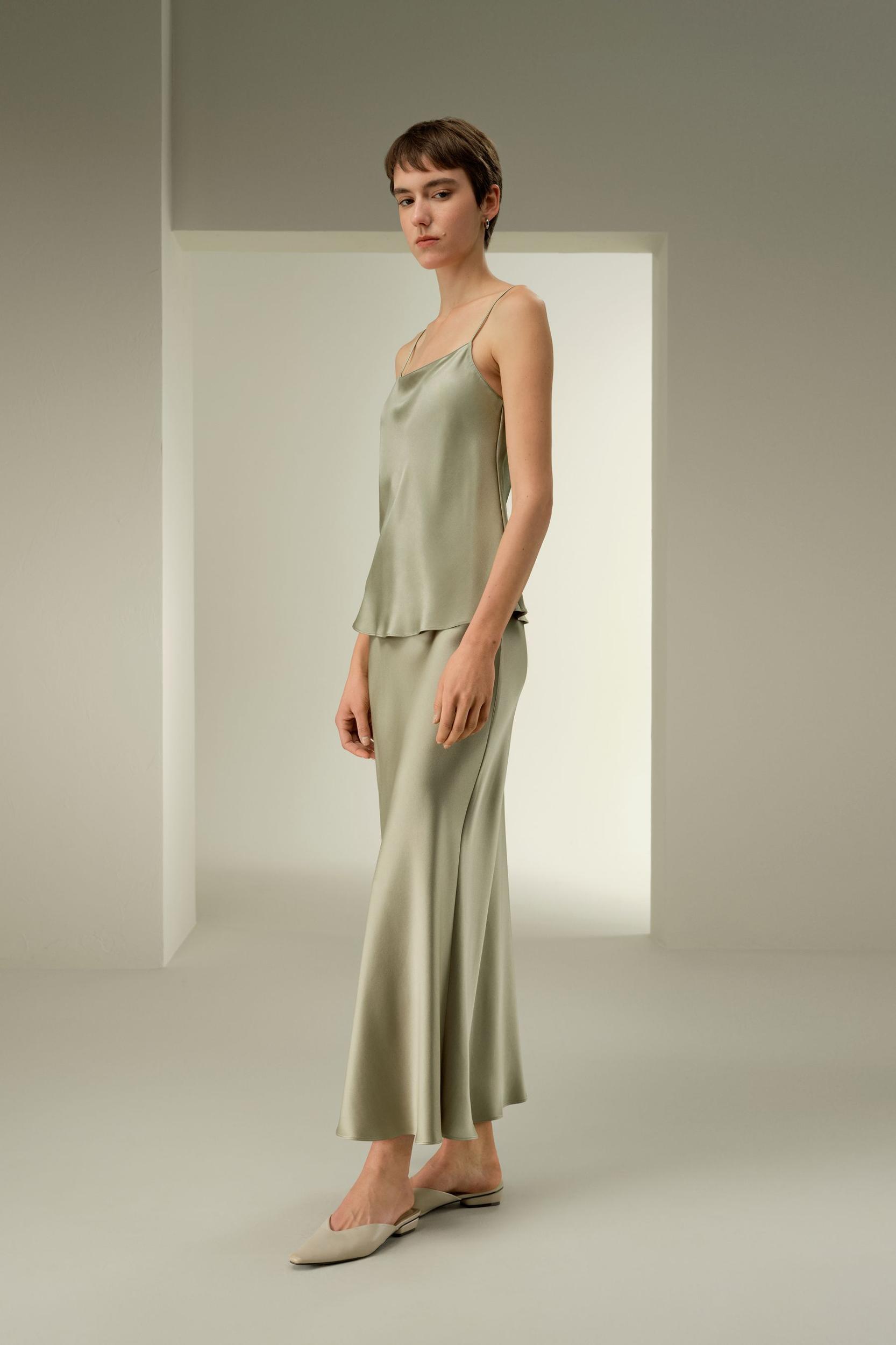 LILYSILK Silk Skirt - Women - Artichoke Mulberry Silk - Eco-Friendly Ankle-Length Skirt 6 Product Image