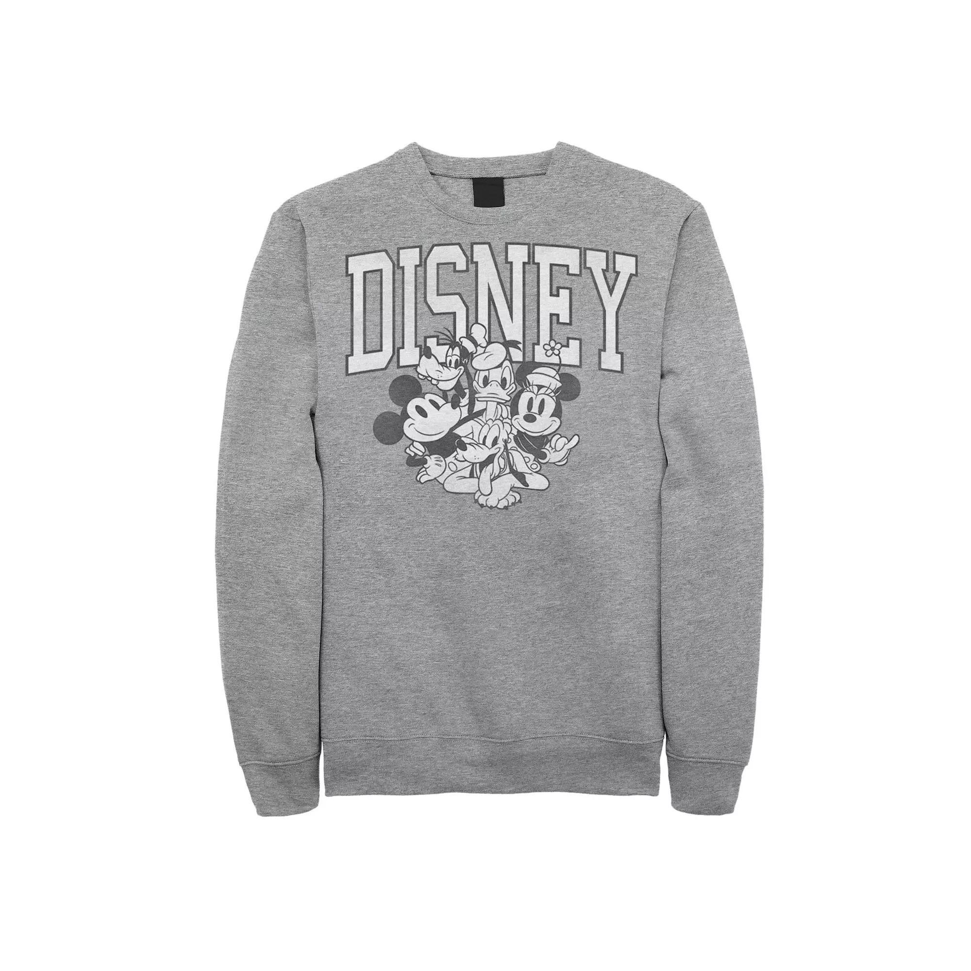 Disney's Mickey Mouse Men's Group Graphic Fleece, Size: Small, Athletic Grey Product Image