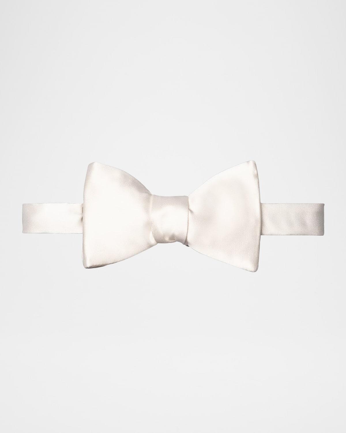 Black Silk Satin Ready-Tied Bow Tie Product Image