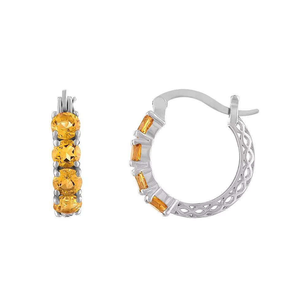 Designs by Gioelli Sterling Silver Filigree Hoop Earrings, Women's, Purple Product Image