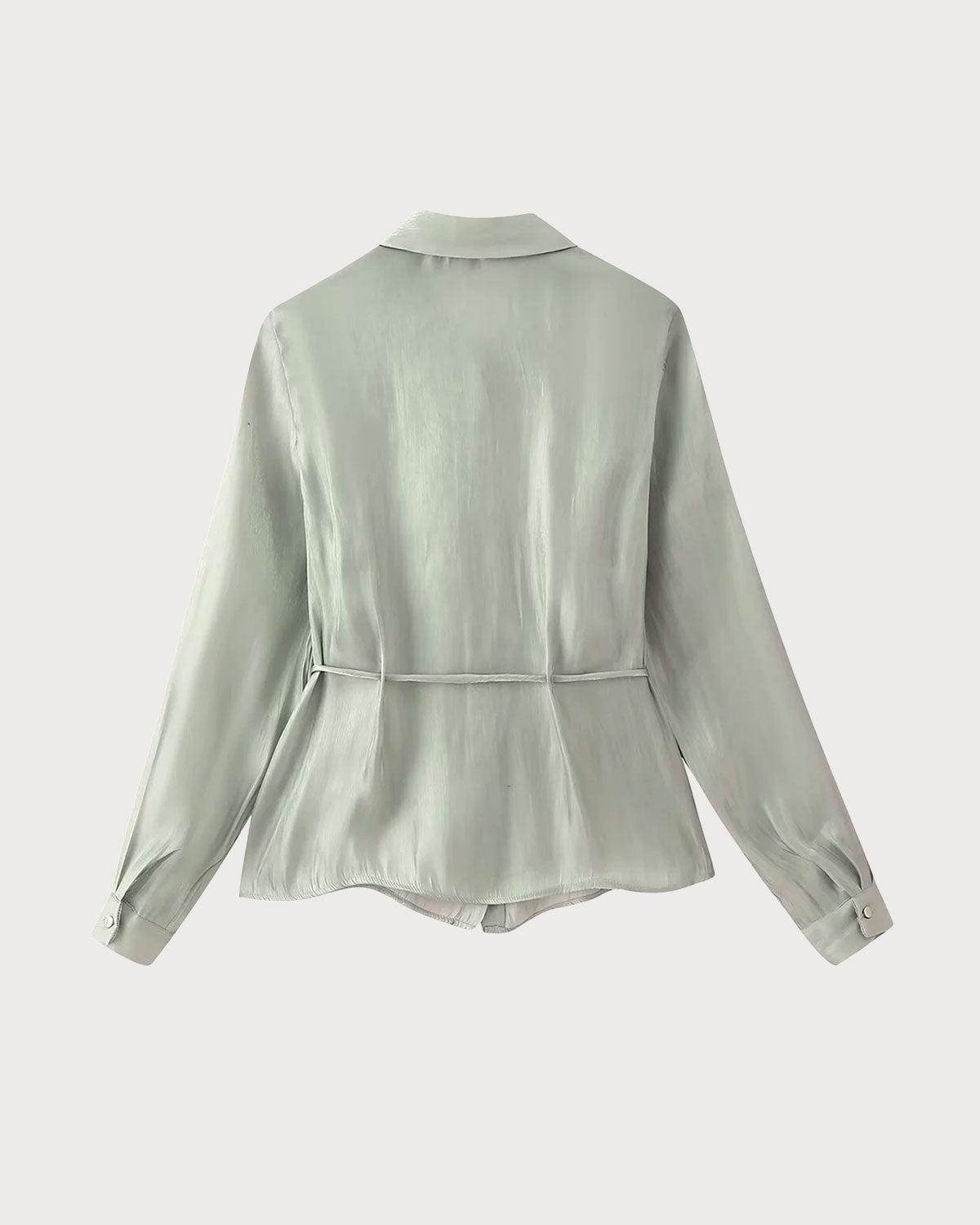 Green Loose Button Shirt Product Image