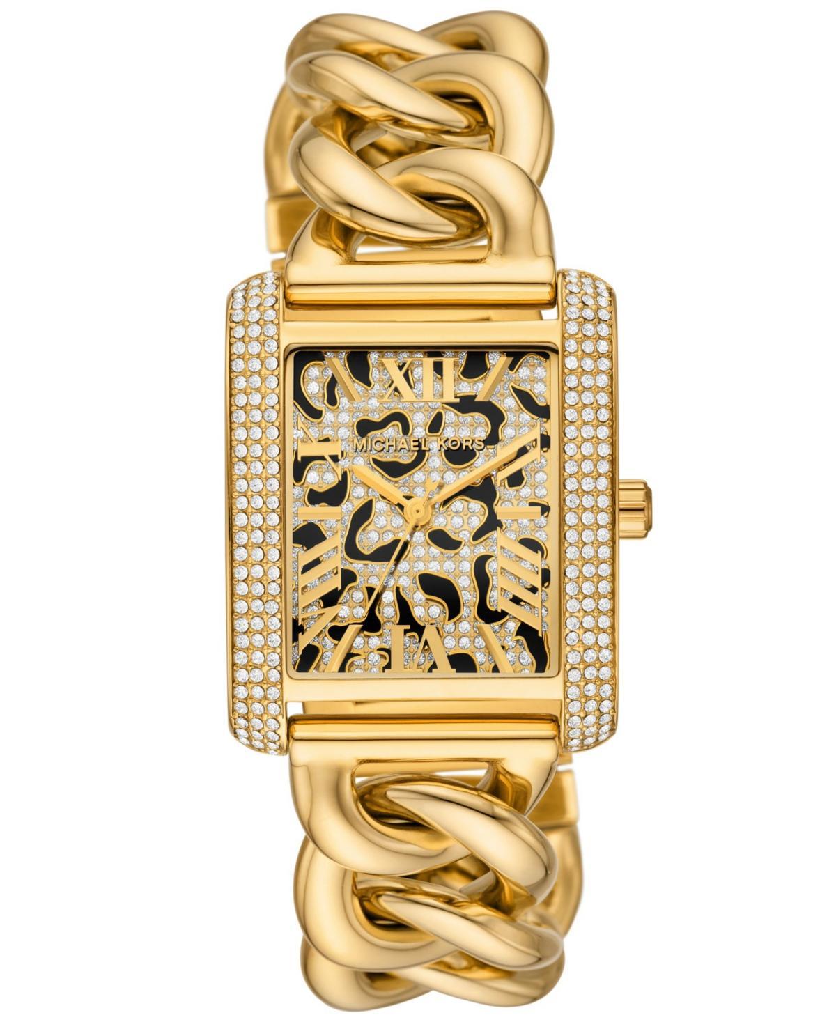 Michael Kors Womens Emery Three-Hand Gold Tone Stainless Steel Bracelet Watch Product Image