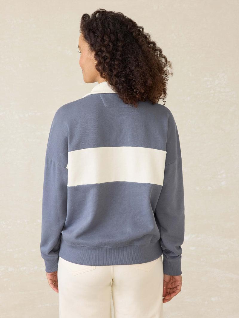 High Standard Fleece Quarter Zip - Blue Coast Stripe Product Image