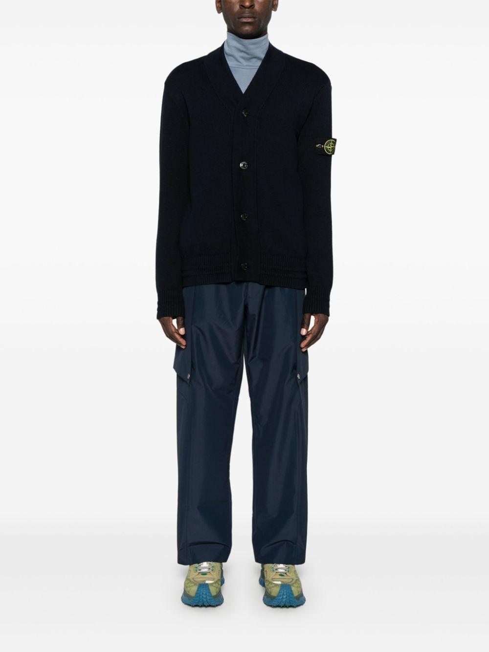 STONE ISLAND Compass-badge Cardigan In Blue Product Image