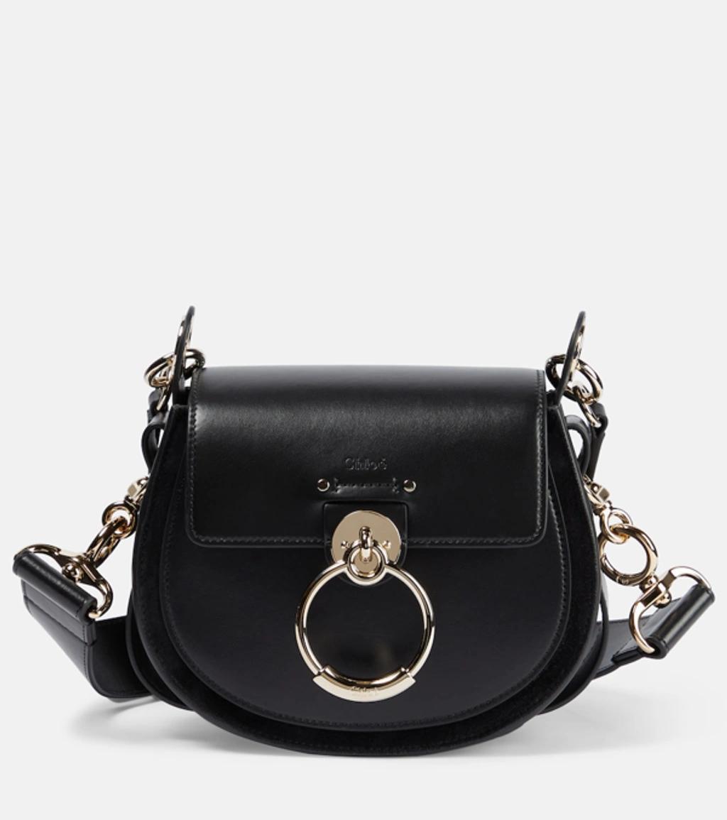 CHLOÉ Petit Sac Tess En Cuir Lisse Et Cuir Velours Femme Noir Taille Onesize 100% Cuir De Veau In Black Product Image