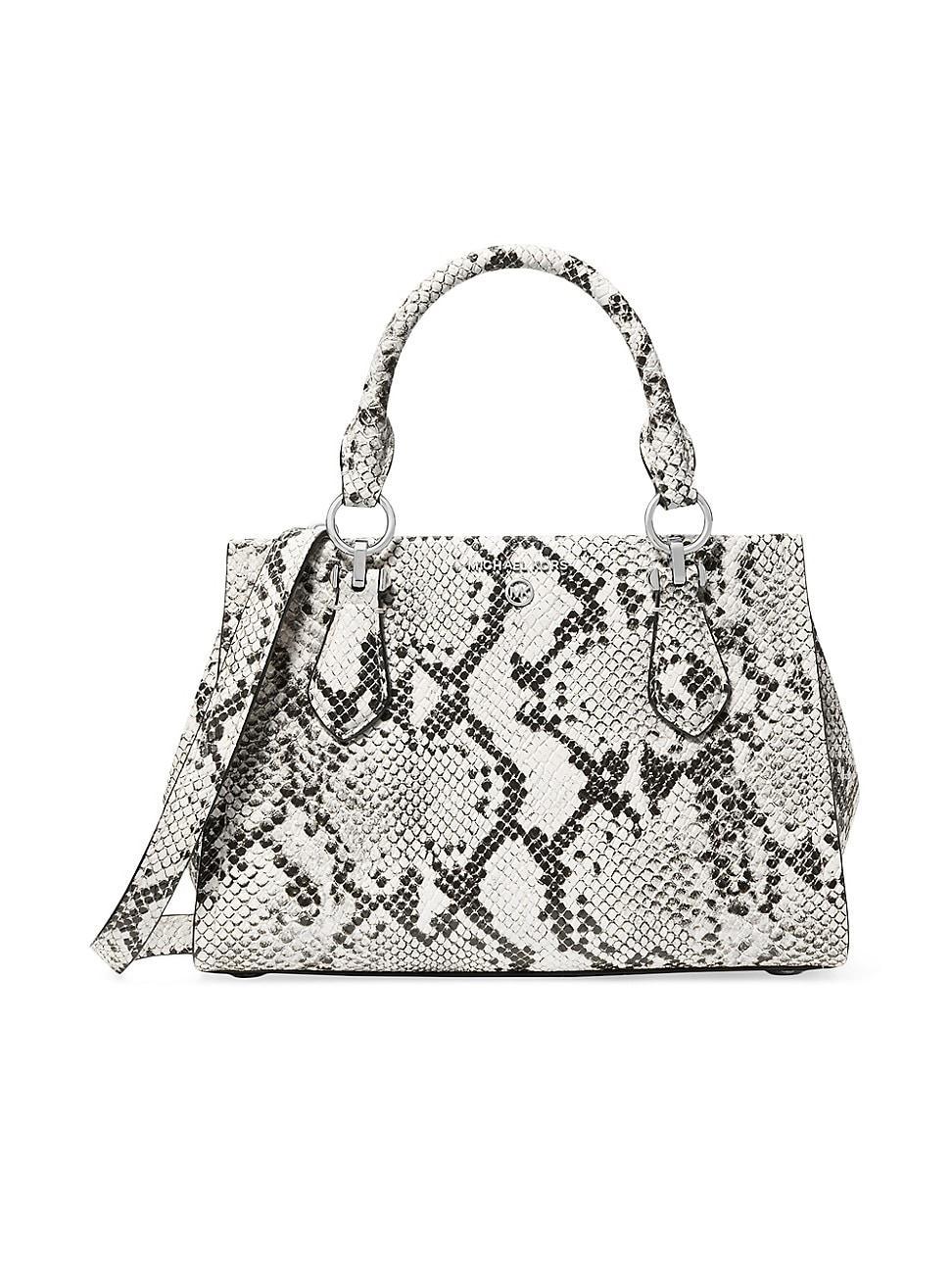 Womens Snake-Print Leather Crossbody Bag Product Image