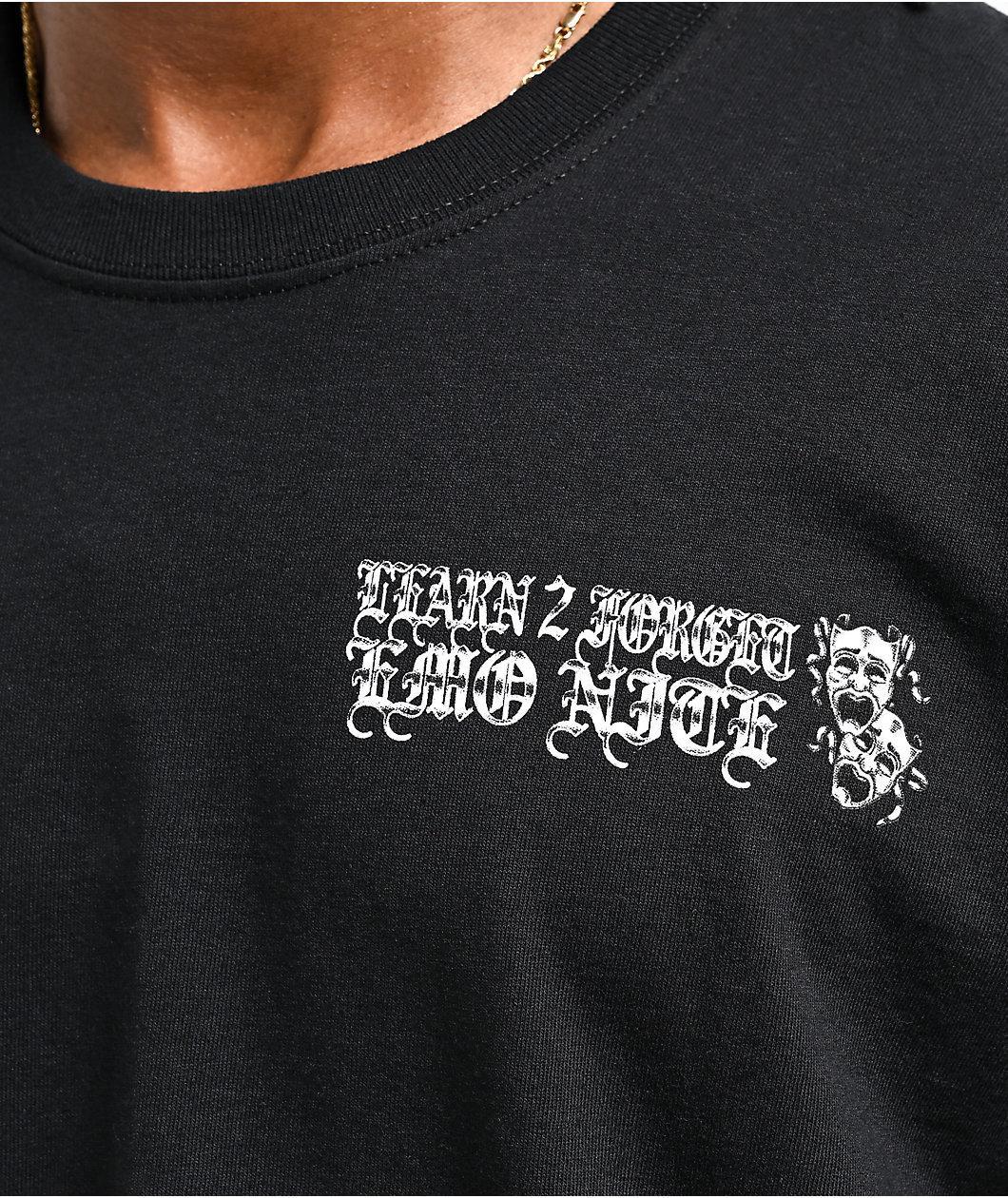 Learn To Forget x Emo Nite Cry Later Black T-Shirt Product Image