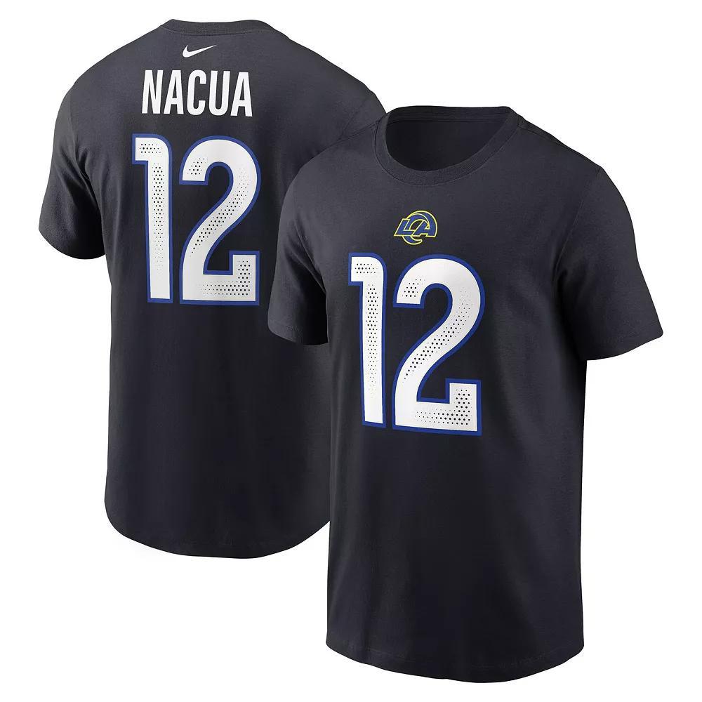 Men's Nike Puka Nacua Midnight Blue Los Angeles Rams 2025 Rivalries Collection Player Name & Number T-Shirt,  Product Image